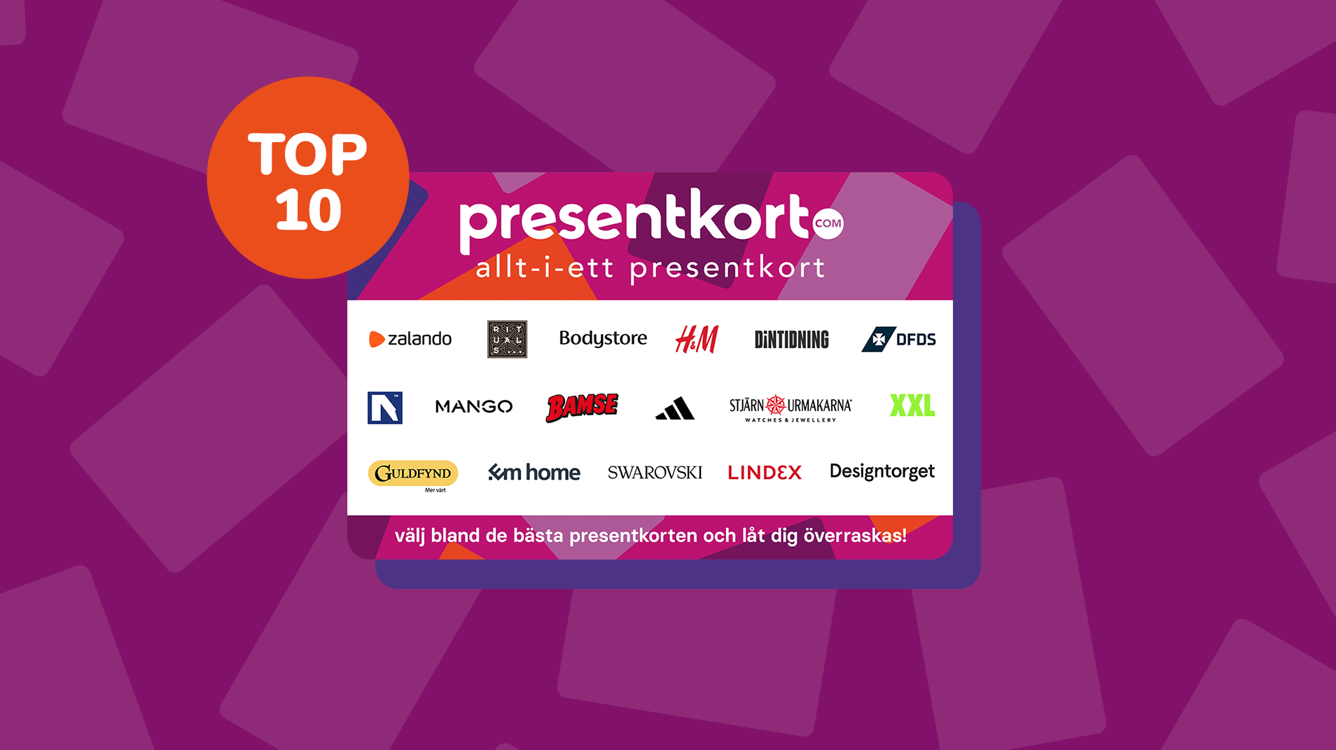 Topp 10 mest populara presentkorten