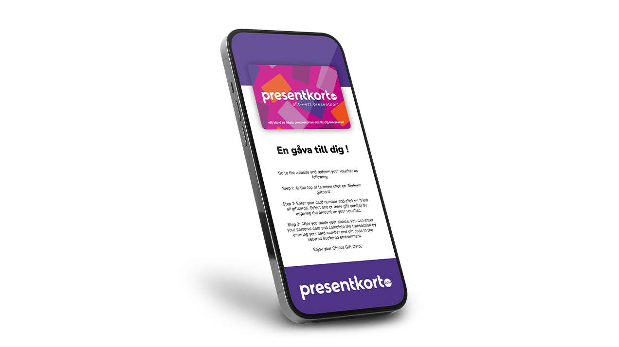 Presentkort med företagslogotyp